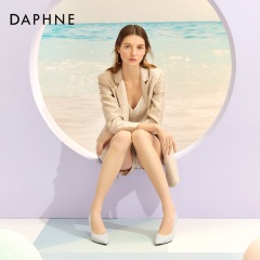 Daphne/达芙妮2020春优雅时尚单鞋女剪裁高跟鞋【羊皮】高跟鞋