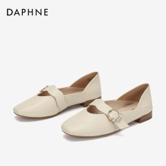 Daphne/达芙妮2020春季新款女鞋mm玛丽珍鞋一字扣浅口平跟单鞋