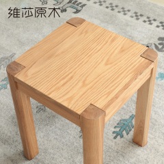 维莎日式全橡木餐凳简约现代北欧方几环保橡木卧室梳妆凳新品