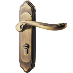 固特青古铜门锁室内卧室房间拉手简约欧式实木门锁静音锁具把手