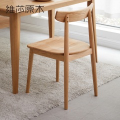 维莎全实木椅子简约现代靠背餐椅北欧家用橡木休闲椅子环保书桌椅