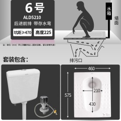 箭牌蹲便器水箱整套 便池家用蹲厕防臭大便器卫生间蹲便器 蹲坑式