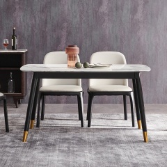 北欧大理石餐桌椅组合 长方形现代简约小户型饭桌6人轻奢家用餐桌