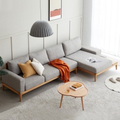 维莎实木沙发现代简约橡木客厅家具新款北欧小户型布艺可拆洗沙发