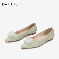 Daphne/达芙妮2020春季新款仙女风平底鞋猪皮内里单鞋