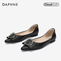 Daphne/达芙妮2020春季新款女鞋舒适防滑浅口平底鞋优雅尖头单鞋