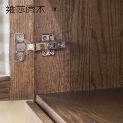 维莎日式纯实木边柜橡木环保酒柜玻璃门现代简约小户型客厅家具