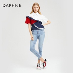 Daphne/达芙妮2020春网布透气老爹鞋拼接发泡厚底柔弹运动休闲鞋