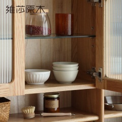 维莎北欧全实木餐边柜橡木现代简约多功能组合斗柜餐厅储物置物柜