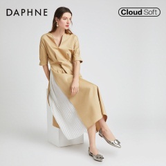 Daphne/达芙妮2020春季新款女鞋舒适防滑浅口平底鞋优雅尖头单鞋