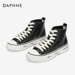 Daphne/达芙妮2020春季新品板鞋女高帮单鞋活力运动底台休闲鞋