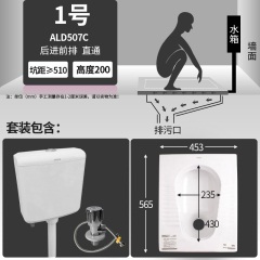 箭牌蹲便器水箱整套 便池家用蹲厕防臭大便器卫生间蹲便器 蹲坑式