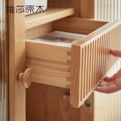 维莎实木书柜带门简约现代家用书橱学生简易置物架储物柜子经济型