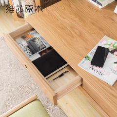 维莎全实木书桌北欧日式学习桌三角腿设计现代简约环保书房家具