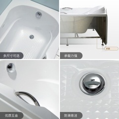 箭牌浴缸家用小户型亚克力迷你独立浴缸成人普通卫生间陶瓷泡澡缸