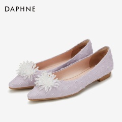 Daphne/达芙妮2020春季新款仙女风平底鞋猪皮内里单鞋