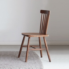 维莎全实木餐椅北欧餐厅温莎椅简约卧室化妆椅家用休闲橡木靠背椅