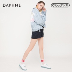 Daphne/达芙妮春秋新款LOVE厚底休闲鞋耐磨果冻鞋女板鞋