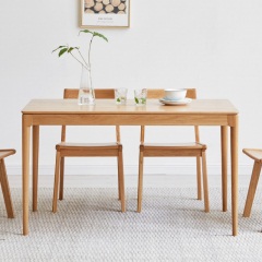 维莎实木餐桌简约现代长方形家用饭桌北欧简易桌子小户型桌椅组合