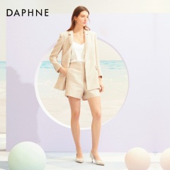 Daphne/达芙妮2020春浅口单鞋女优雅小香风拼接高跟鞋性感细跟鞋