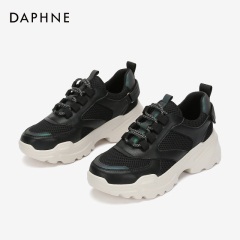 Daphne/达芙妮2020春拼接透气可调节后跟发泡厚底柔弹运动休闲鞋