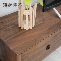 维莎日式实木电视柜胡桃木地柜小户型木蜡油客厅家具木蜡油环保