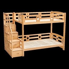 全实木高低床儿童双层床交错式上下铺床多功能上床下桌衣柜子母床