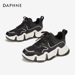 Daphne/达芙妮2020春撞色拼接女智熏鞋网红增高老爹鞋