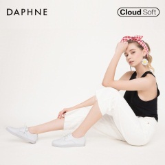 Daphne/达芙妮春秋新款纯色简约系带云软舒适鞋垫学生鞋