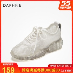 Daphne/达芙妮秋透明网鞋单鞋甜美公主风蕾丝运动鞋