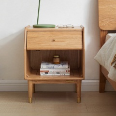 维莎实木床头柜北欧风格小型置物架现代简约卧室床边柜收纳储物柜