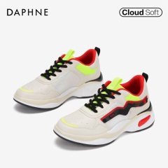 Daphne/达芙妮春秋新款撞色拼接时尚跑步鞋厚底老爹鞋女