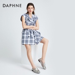 Daphne/达芙妮2020春季新乐福鞋女踩跟鞋【桂冠传说钻扣】平底鞋