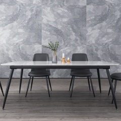 北欧轻奢大理石餐桌椅组合家用现代简约餐台小户型方饭桌岩板餐桌