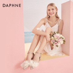 Daphne/达芙妮2020春季新品时尚尖头中空奥赛鞋中跟女单鞋