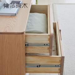 维莎全实木斗柜简约客厅橡木六斗柜现代小户型卧室白色收纳置物柜