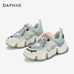 Daphne/达芙妮2020春厚底增高网红老爹鞋时尚撞色拼接单鞋