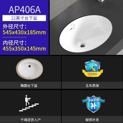 箭牌陶瓷台下盆洗脸盆卫生间嵌入式台盆面盆洗手盆洗漱盆AP406/A