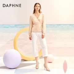 Daphne/达芙妮2020春季新品撞色中空女单鞋尖头细跟时装鞋