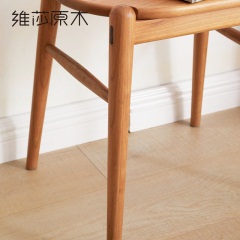 维莎全实木化妆凳现代简约卧室原木梳妆凳北欧家用樱桃木休闲凳子