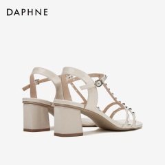 Daphne/达芙妮2020夏季新品凉鞋女罗马风粗跟凉鞋