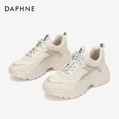 Daphne/达芙妮2020春网布透气老爹鞋拼接发泡厚底柔弹运动休闲鞋