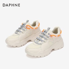 Daphne/达芙妮2020春ins潮老爹鞋女耀眼荧光条厚底高跟运动智熏鞋