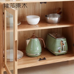 维莎全实木餐边柜置物架现代简约厨房多功能碗柜茶水柜酒柜小户型