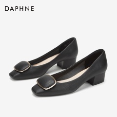 Daphne/达芙妮2020春季新款简约优雅气质单鞋舒适纯色通勤高跟鞋