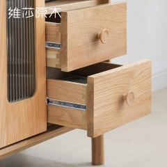 维莎日式全实木电视柜边柜橡木组合立柜现代简约环保酒柜展示柜