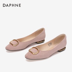 Daphne/达芙妮2020春单鞋女甜美浅口平底鞋时尚方扣奶奶鞋妈妈鞋