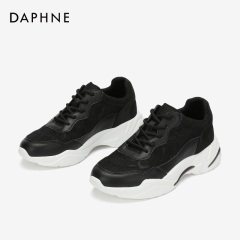 Daphne/达芙妮2020春季新款适圆头女单鞋精美花瓣网纱运动老爹鞋