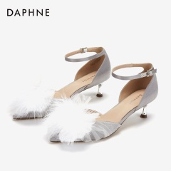 Daphne/达芙妮2020春季新品时尚尖头中空奥赛鞋中跟女单鞋