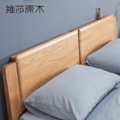 维莎北欧全实木床1.8米1.5米双人床卧室现代简约橡木婚床环保家具